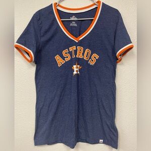 Majestic Navy Astros Tee with Orange and White Accents